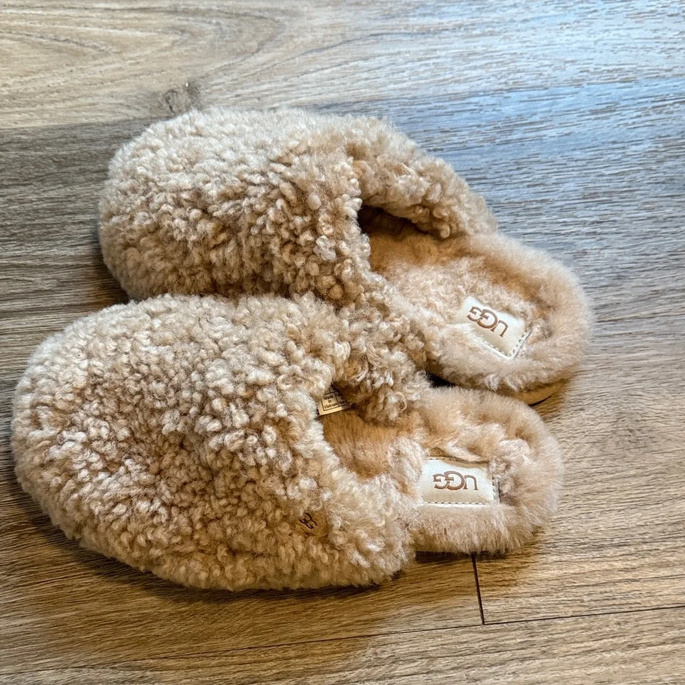 UGG Brown Plush Slippers - Picture 3 of 7